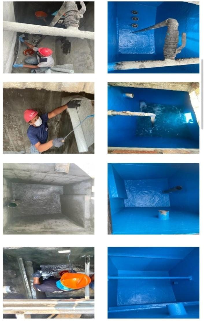Fiber Lining Bak IPAL Concrete